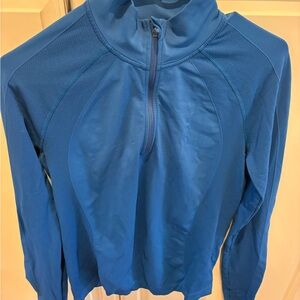 Blue Quarter-Zip Active Wear Pullover
